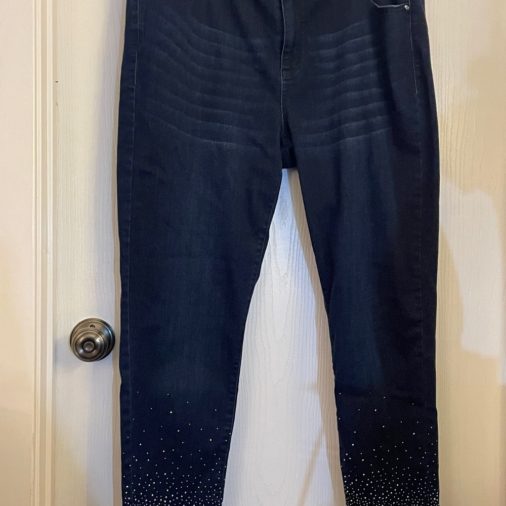 LANE BRYANT Skinny Super Stretch Denim Jeans Sparkle size 18